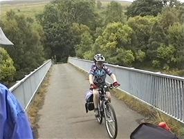 Ben crosses Thompson's Well Bridge, Slaggyford